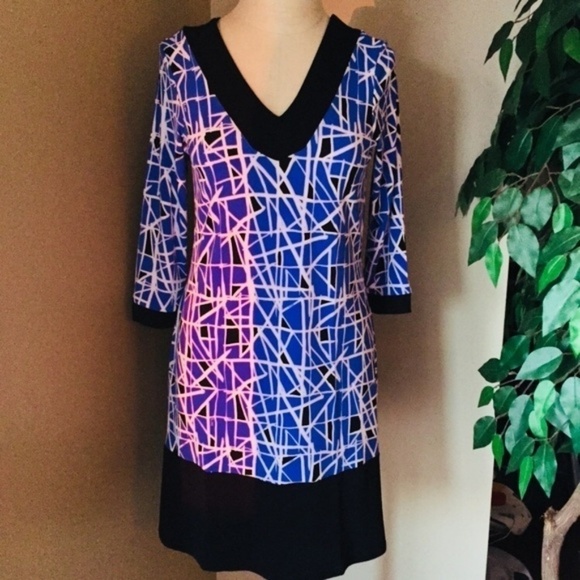 NWT Leota V-Cut 3/4 Sleeves Dress M - Picture 1 of 7